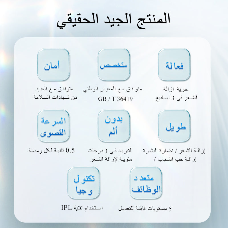 جهاز إزالة الشعر بالليزر المنزلي (FA+AC+SR) T14-MLAY باللون الأزرق الياقوتي